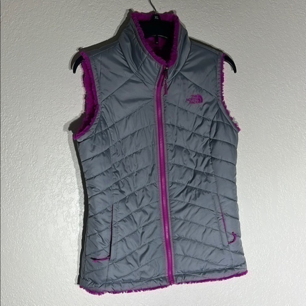 The North Face Gray and Pink Women's Reversible Vest
